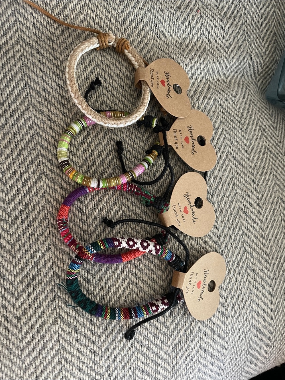 Bundles Handmade Multicolor Adjustable Woven Bracelet - Assorted Colors
